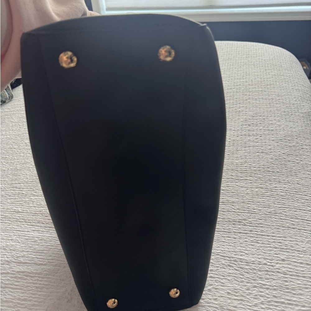 Michael Kors Black Leather Tote with Gold Hardware - Picture 5 of 10